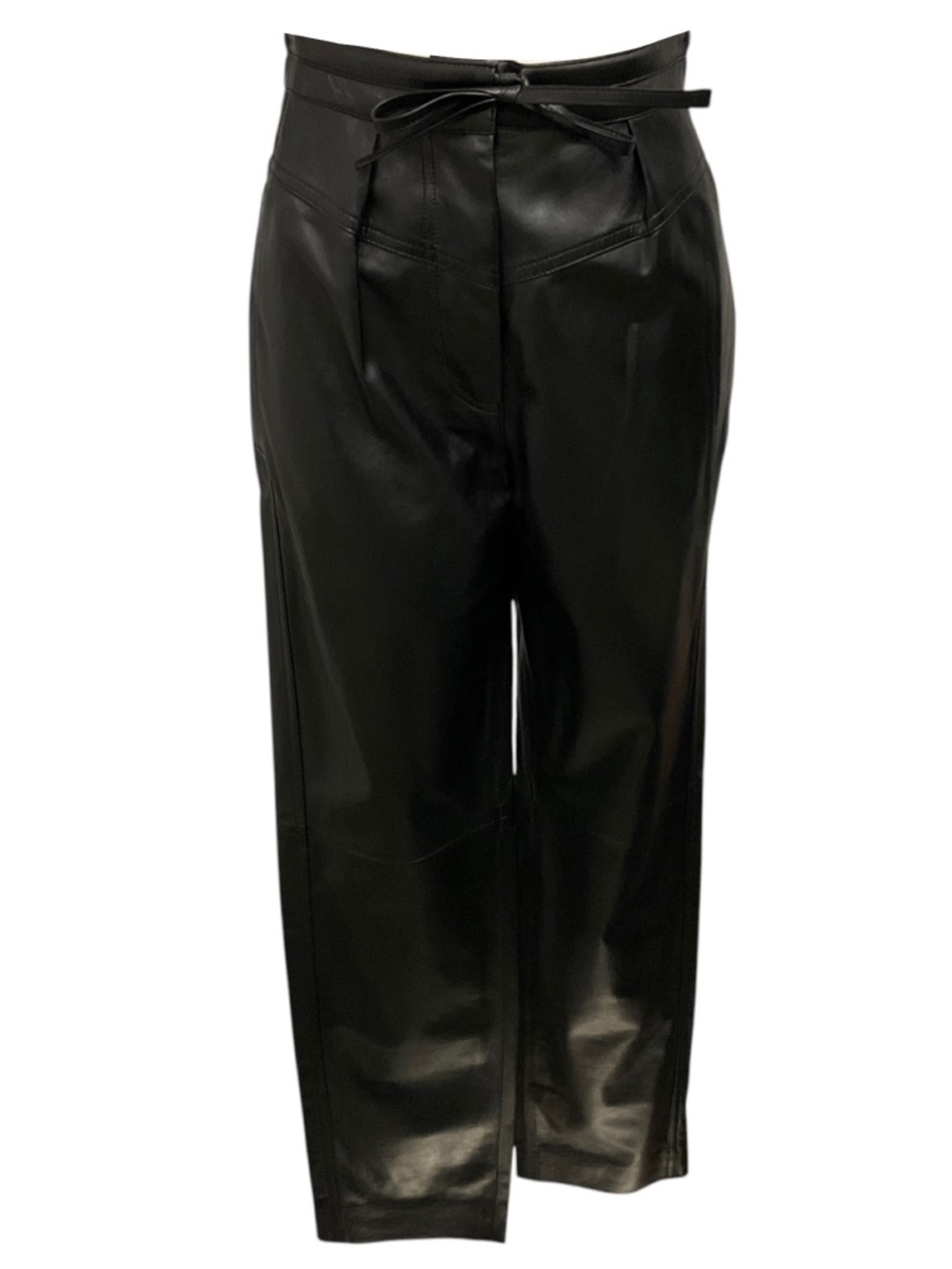 IRO BLACK LAMB LEATHER PIPER PANTS